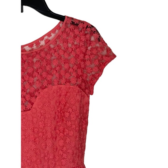 Anthropologie Artelier Women's Dress Floral Embroidered Short Sleeve Pink Size 2 - Picture 2 of 8
